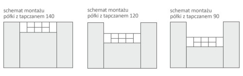 Półkotapczan poziomy Basic 90x200 | 120x200 | 140x200 dąb Sonoma jasny z szafami i nadstawką do wyboru