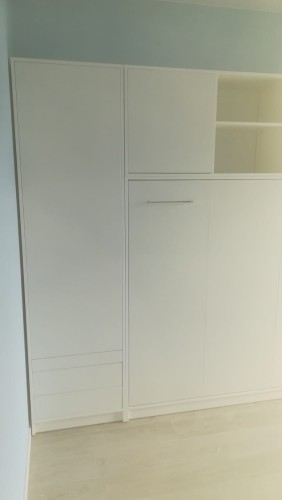 Półkotapczan poziomy Basic 90x200 | 120x200 | 140x200 dąb Sonoma jasny z szafami i nadstawką do wyboru