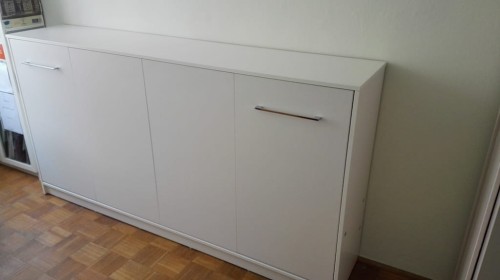 Półkotapczan poziomy Basic 90x200 | 120x200 | 140x200 dąb Sonoma jasny z szafami i nadstawką do wyboru