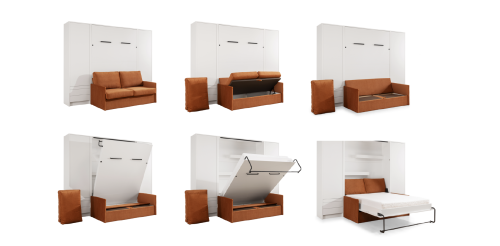 Sofa do półkotapczanu GENIUS 140 lub 160 cm rozwiązanie do małych pomieszczeń