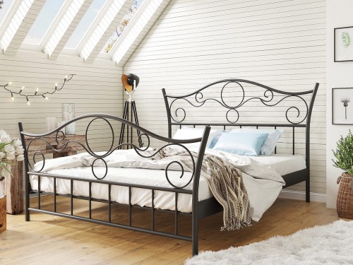 Łóżko metalowe Mirada ze stelażem
