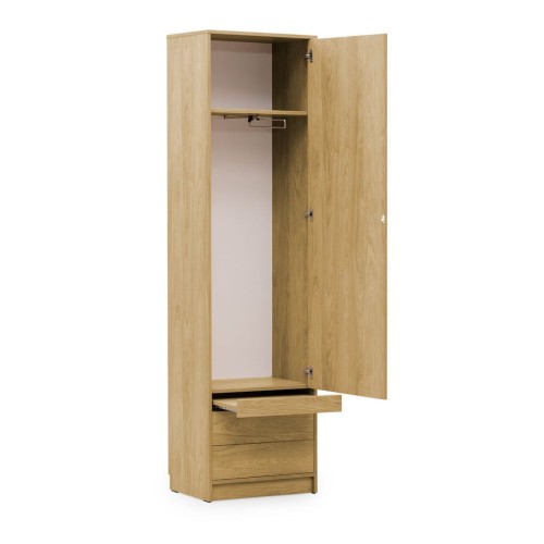 Półkotapczan pionowy Basic 120x200 Dąb Lancelot/czarny dwuosobowy z szafami do wyboru