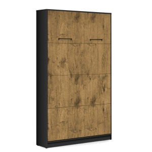 Półkotapczan pionowy Basic 120x200 Dąb Lancelot/czarny dwuosobowy z szafami do wyboru