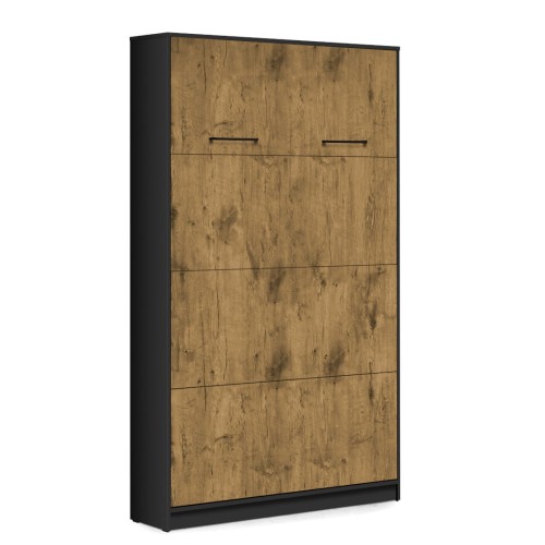 Półkotapczan pionowy Basic 120x200 Dąb Lancelot/czarny dwuosobowy z szafami do wyboru