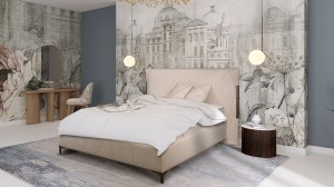 Łóżko tapicerowane Angelo Light z pojemnikiem lub bez