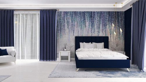 Łóżko tapicerowane Oliviero wersja Light z pojemnikiem lub bez