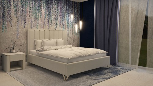 Łóżko tapicerowane Oliviero wersja Light z pojemnikiem lub bez