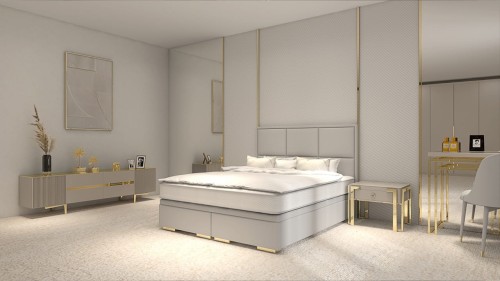 Łóżko kontynentalne Rocco z pojemnikiem lub bez