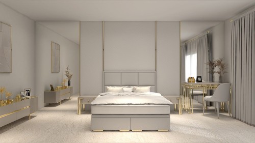 Łóżko kontynentalne Rocco z pojemnikiem lub bez