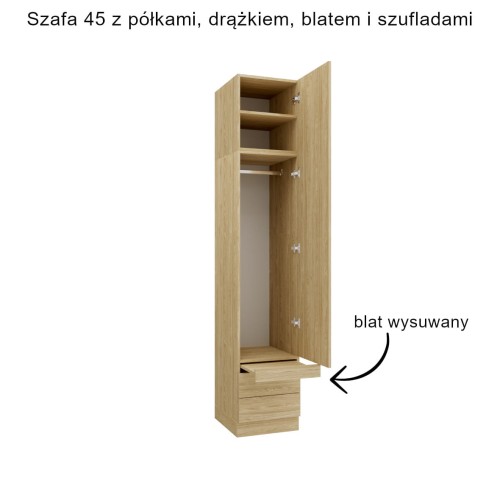 Baza łóżka ze stolikami nocnymi  z systemu zabudowy Sleep Varia dąb olejowany