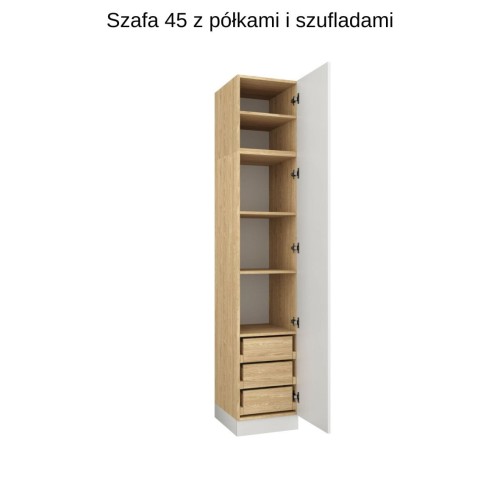 Baza łóżka ze stolikami nocnymi  z systemu zabudowy Sleep Varia fronty biały mat