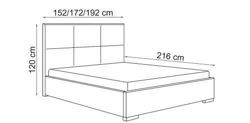 Baza łóżka ze stolikami nocnymi  z systemu zabudowy Sleep Varia fronty biały mat
