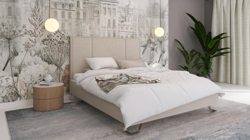 Łóżko tapicerowane Cristiano  wersja Light z pojemnikiem lub bez