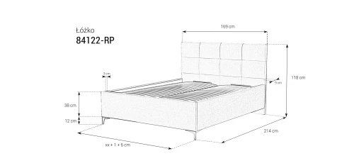 Łóżko tapicerowane z pojemnikiem 84122 RP