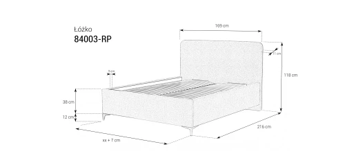 Łóżko tapicerowane z pojemnikiem 84003 RP