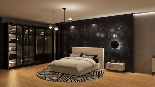 Łóżko tapicerowane Giorgio wersja ramowa z pojemnikiem lub bez