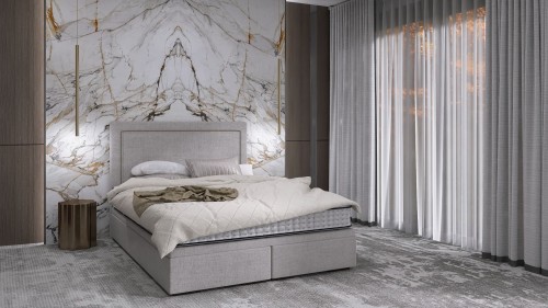 Łóżko kontynentalne Lorenzo Bed Design z pojemnikiem lub bez