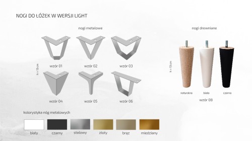 Łóżko tapicerowane Valentino  wersja Light z pojemnikiem lub bez