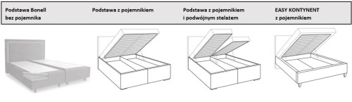 Łóżko kontynentalne Valentino z pojemnikiem lub bez