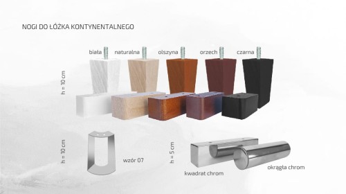 Łóżko kontynentalne Valentino z pojemnikiem lub bez