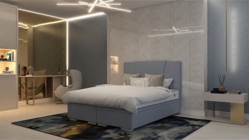 Łóżko kontynentalne Valentino z pojemnikiem lub bez