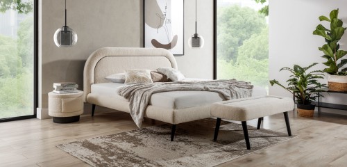 Łóżko tapicerowane Nello z pojemnikiem lub bez