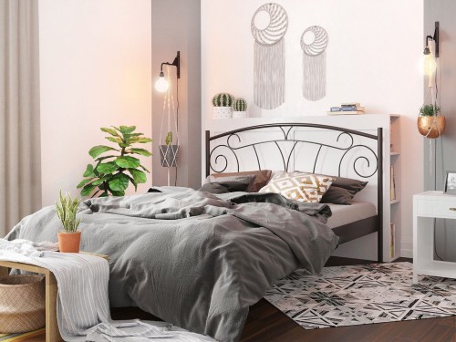 Łóżko metalowe Wanda ze stelażem