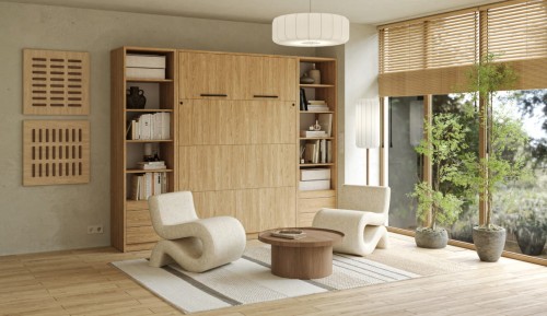 Półkotapczan GENIUS siłownikami gazowymi 120x200 | 140x200 | 160x200 z dodatkowymi  szafami (fronty matowe)