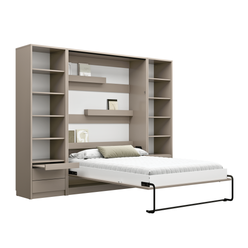 Półkotapczan GENIUS siłownikami gazowymi 120x200 | 140x200 | 160x200 z dodatkowymi  szafami (fronty matowe)