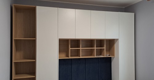 System mebli SLEEP VARIA - zabudowa do sypialni fronty grafitowe