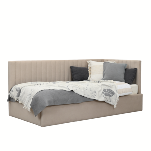 Łóżko młodzieżowe Kiko 90x200 lub 120x200 cm(narożne wezgłowie z pionowymi przeszyciami)