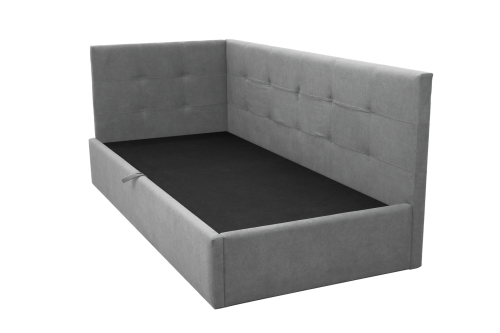 Łóżko młodzieżowe Buba 90x200 lub 120x200 cm (narożne wezgłowie z kieszeniami na drobiazgi)