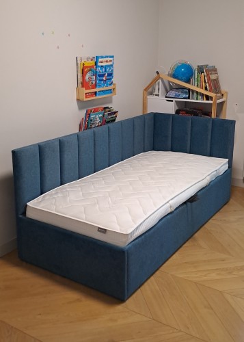 Łóżko dziecięce z pojemnikiem 81260 tapicerowane