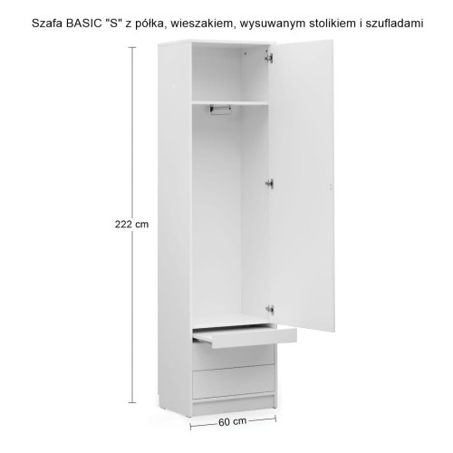 Łóżko w szafie/półkotapczan pionowy Basic 90x200 | 120x200 | 140x200 kolory matowe z szafami do wyboru