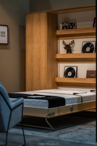 Łóżko w szafie/półkotapczan pionowy Basic 90x200 | 120x200 | 140x200 kolory matowe z szafami do wyboru