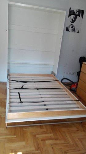 Łóżko w szafie/półkotapczan pionowy Basic 90x200 | 120x200 | 140x200 kolory matowe z szafami do wyboru