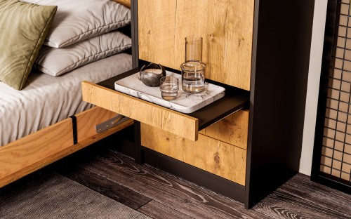 Szafa Basic "S" szer. 60 cm z  wieszakiem, szufladami i półką (kolor do wyboru)