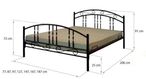 Łóżko metalowe Aneta ze stelażem
