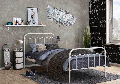 Łóżko młodzieżowe Merina metalowe ze stelażem