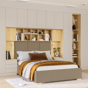 System mebli Sleep Varia ze stolikami nocnymi fronty kaszmirowe