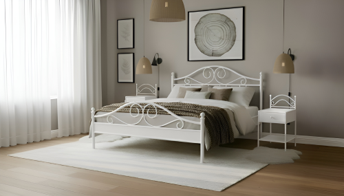 Łóżko metalowe Antic ze stelażem