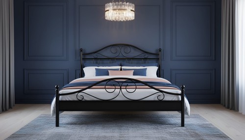 Łóżko metalowe Antic ze stelażem