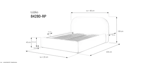Łóżko tapicerowane z pojemnikiem 84280 RP