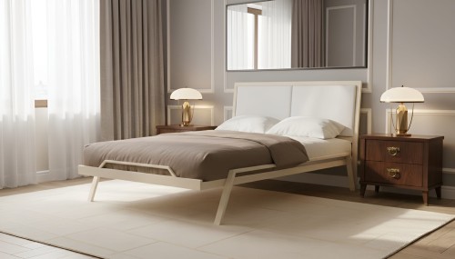 Łóżko Oliwia metalowe z tapicerowanym wezgłowiem