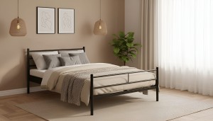 Łóżko metalowe Maciej ze stelażem