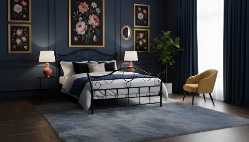 Łóżko metalowe Mirada ze stelażem