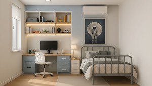 Łóżko młodzieżowe Junior metalowe ze stelażem