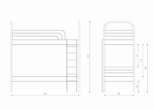 Łóżko piętrowe Bartek metalowe