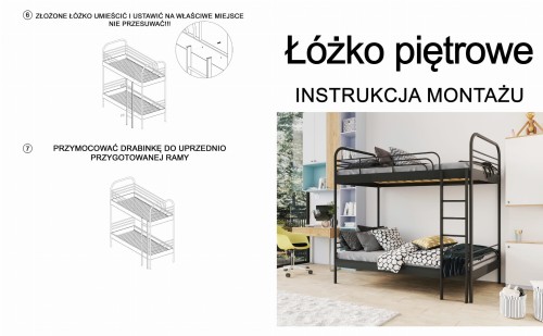 Łóżko piętrowe Bartek metalowe