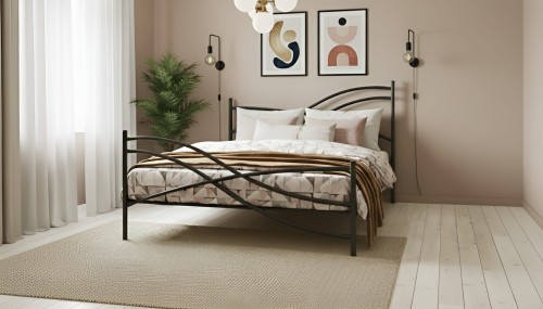 Łóżko metalowe Viola ze stelażem